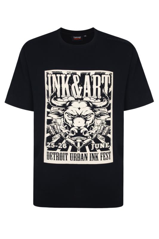 ESPIONAGE Big & Tall Black 'Ink Art' Graphic T-Shirt 2
