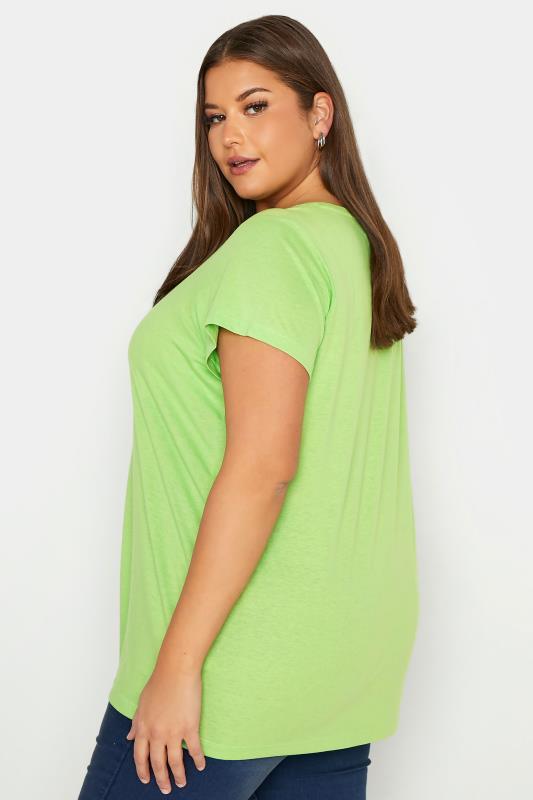 Curve Green Short Sleeve Basic T-Shirt 3