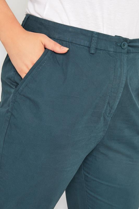 YOURS Plus Size Navy Blue Cropped Chino Trousers | Yours Clothing 3