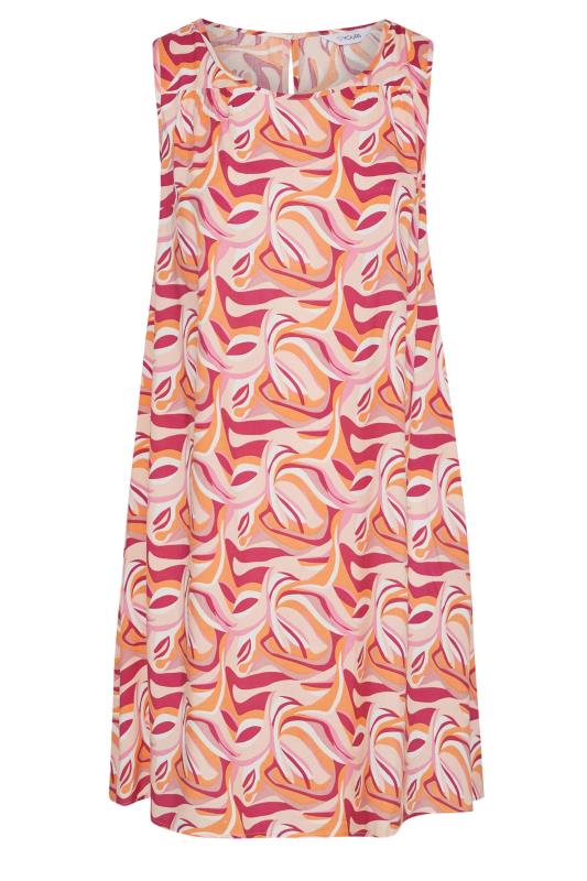 Plus Size Orange Abstract Swirl Swing Pocket Dress | Yours Clothing  6