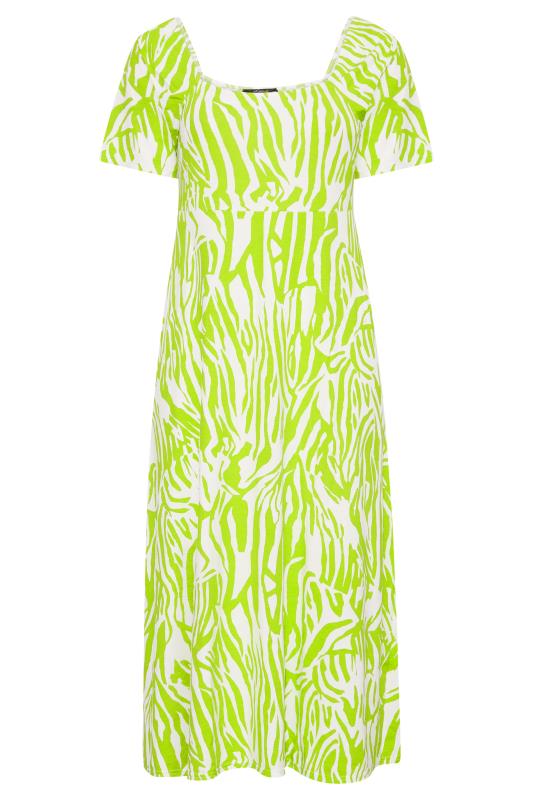 LIMITED COLLECTION Plus Size Lime Green Zebra Print Dress | Yours Clothing 6