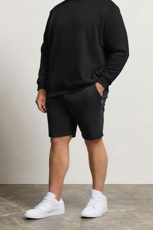  JACK & JONES Big & Tall pantalones cortos negros de sudor