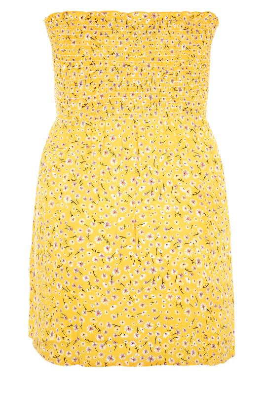 Curve Yellow Floral Shirred Bandeau Top_BK.jpg
