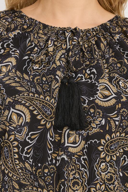 LTS Tall Women's Black Paisley Chiffon Blouse | Long Tall Sally 4