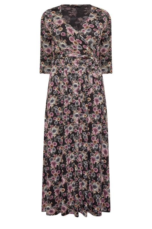 Plus Size Black Floral Wrap Maxi Dress | Yours Clothing 6