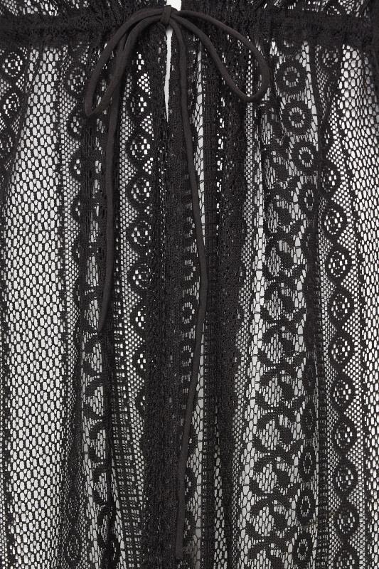 PixieGirl Black Crochet Longline Beach Kimono | PixieGirl 5