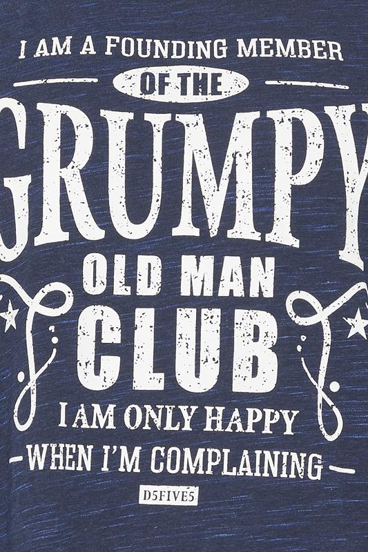 D555 Big & Tall Navy Blue 'Grumpy Man' Graphic T-Shirt | BadRhino 5