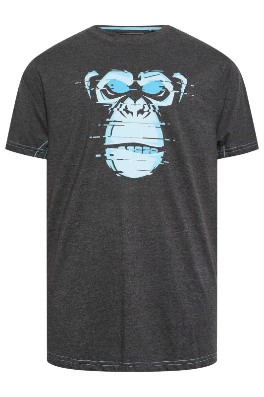 Men's  KAM Big & Tall Charcoal Grey Gorilla Print T-Shirt
