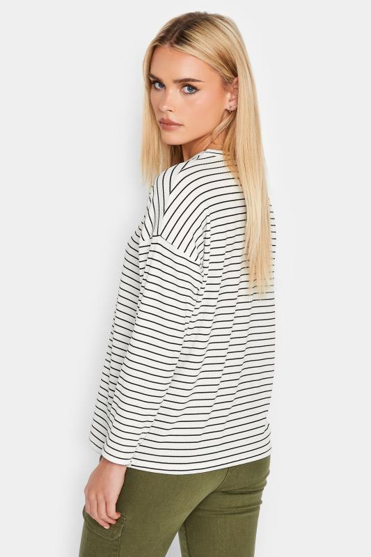 Petite White Stripe Long Sleeve Top | PixieGirl 3