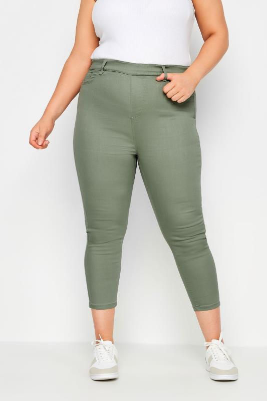  Grande Taille YOURS Curve Sage Green Cropped Stretch GRACE Jeggings