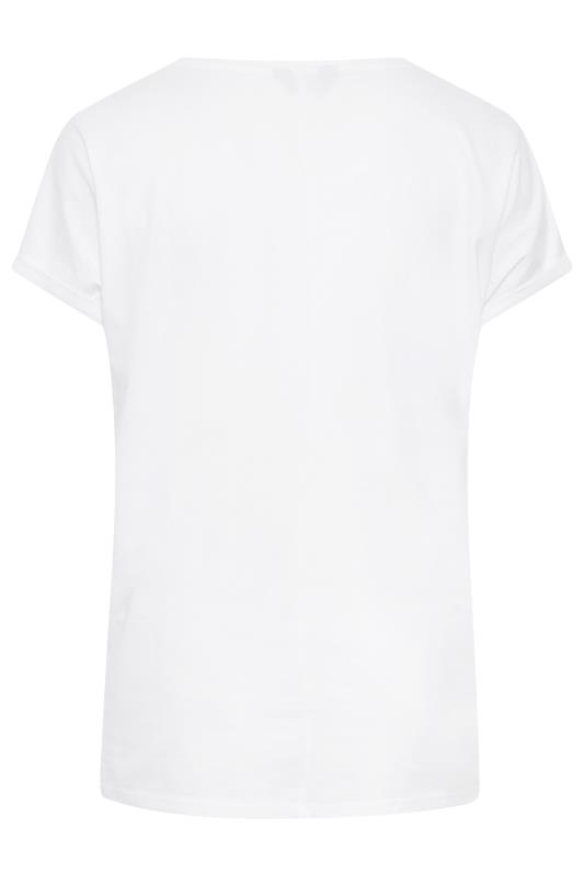 YOURS Plus Size White Lips Print T-Shirt | Yours Clothing 7