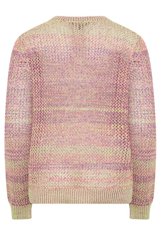 YOURS PETITE Curve Plus Size Pink Open Knit Jumper | Yours Clothing  7