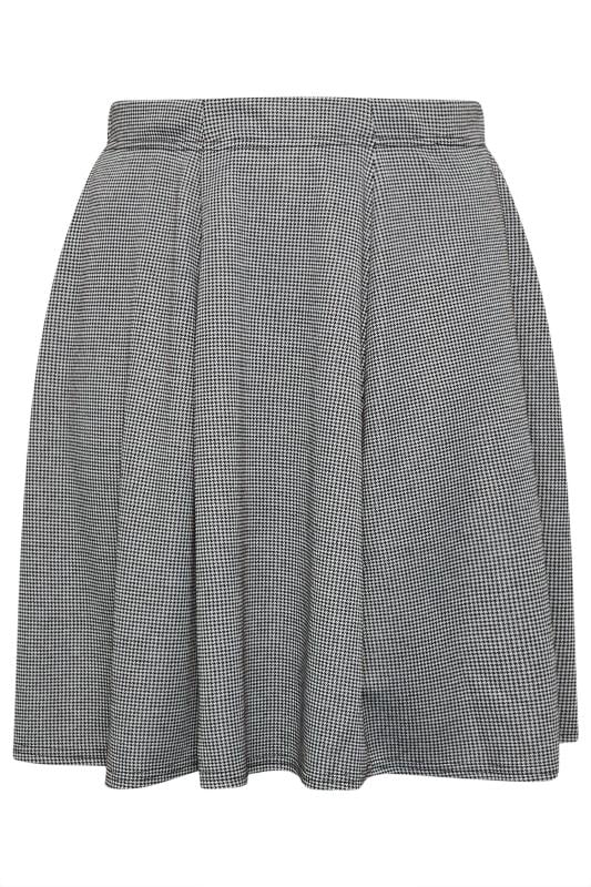 YOURS LONDON Plus Size Grey Dogtooth Print Pleat Skirt | Yours Clothing  5