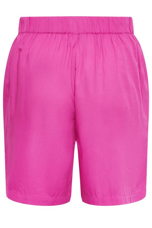 YOURS Curve Plus Size Bright Pink Woven Shorts | Yours Clothing  6