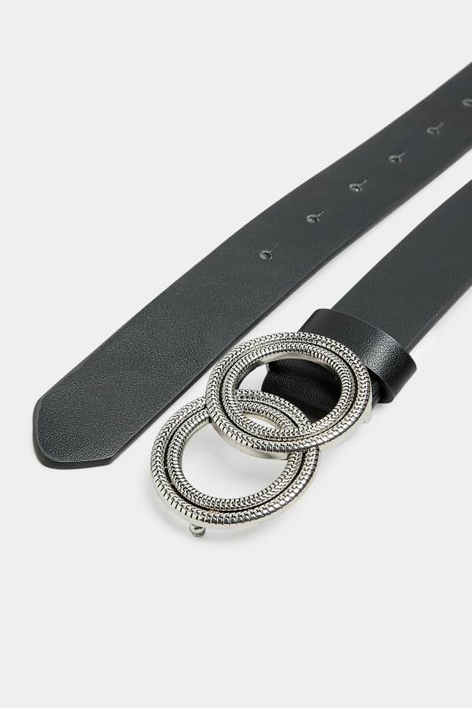 Plus Size Black Double Ring Buckle Belt | Yours Clothing  4