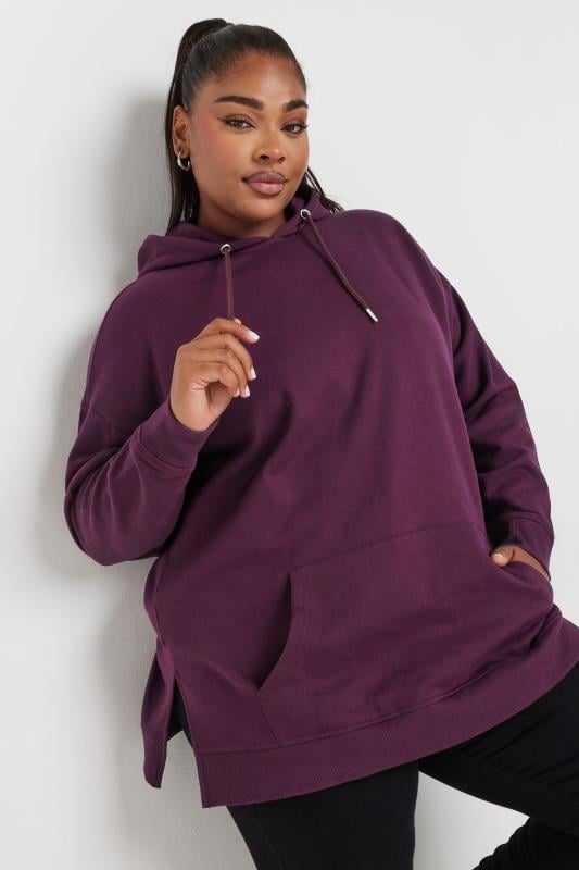  Tallas Grandes YOURS Curve Burgundy Red Hoodie