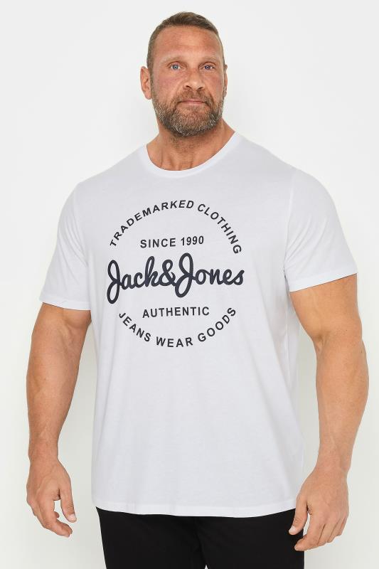 JACK & JONES Big & Tall White Short Sleeve T-Shirt | BadRhino 1