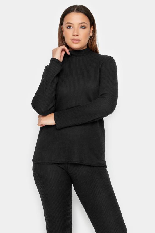  Grande Taille LTS Tall Black High Neck Top