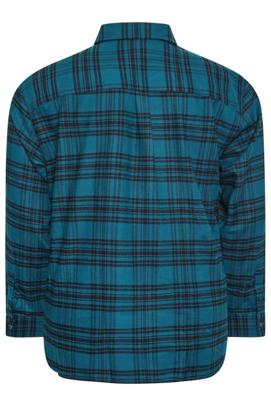 LYLE & SCOTT Big & Tall Navy Blue Check Flannel Shirt | BadRhino 3