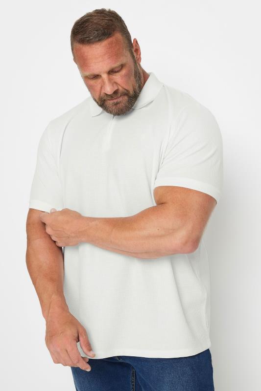 Men's  JACK & JONES Big & Tall White Half Zip Short Sleeve Polo Shirt
