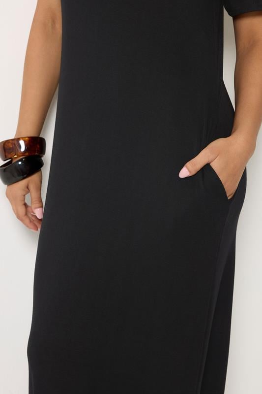 PixieGirl Petite Women's Black Short Sleeve T-Shirt Maxi Dress | PixieGirl  3