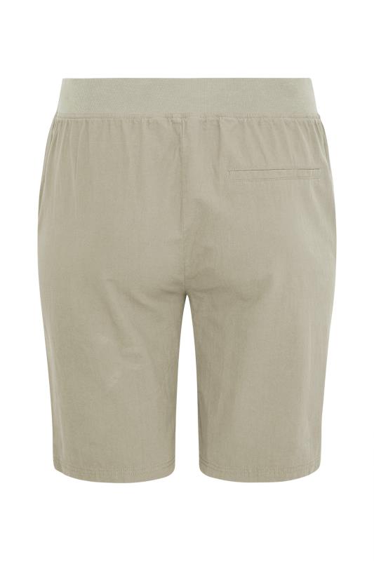 Plus Size Khaki Green Cool Cotton Shorts | Yours Clothing  6