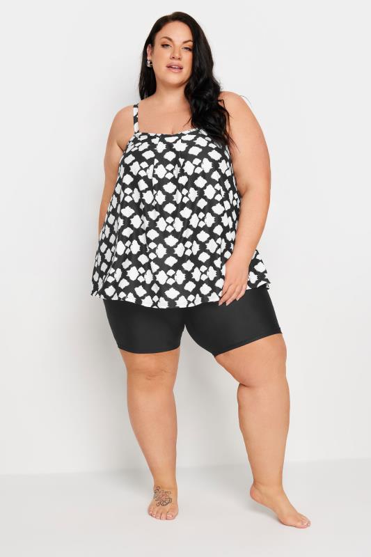 YOURS Plus Size Black Tie Dye Print A-Line Tankini Top | Yours Clothing 4