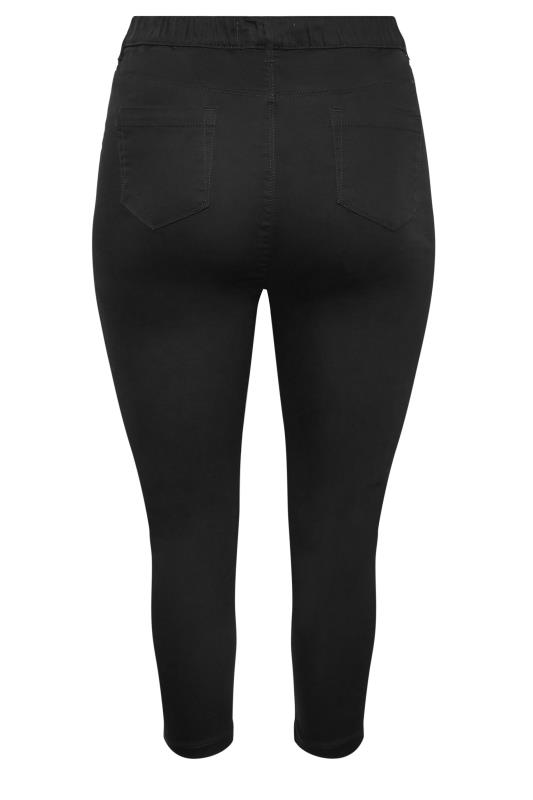 YOURS Plus Size Black Cropped Stretch GRACE Jeggings | Yours Clothing 5
