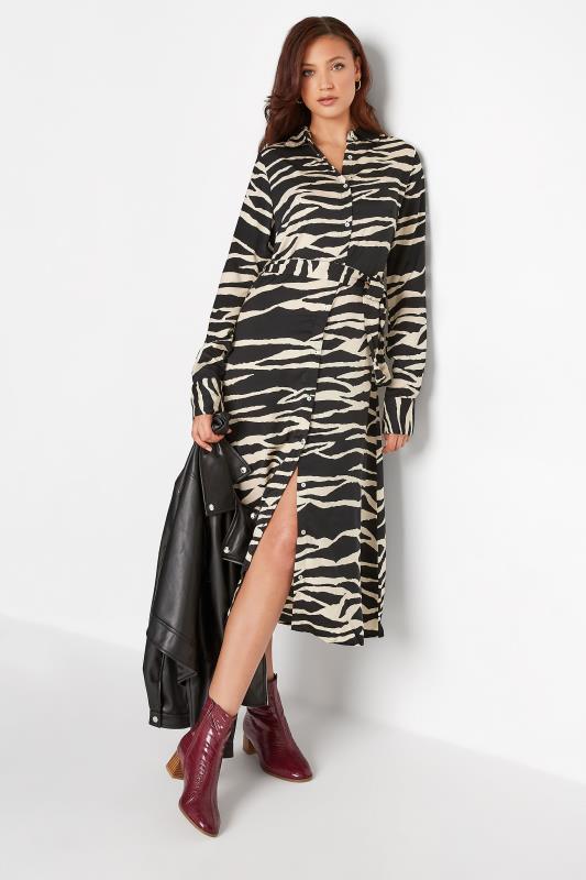 LTS Tall Black Zebra Print Shirt Dress 2