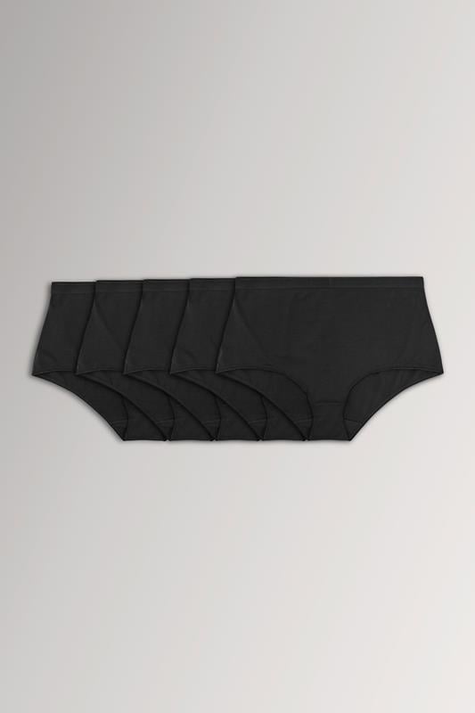  YOURS – Dehnbare Slips in Schwarz, 5ER-SET