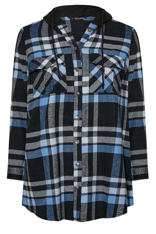 Curve Blue Check Hooded Shirt 6