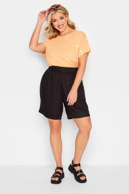 YOURS Curve Plus Size Black Woven Shorts | Yours Clothing  2