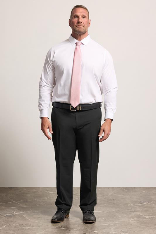 D555 Big & Tall Black Stretch Formal Trousers | BadRhino 1