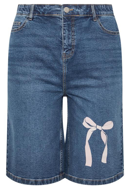 LIMITED COLLECTION Plus Size Blue Bow Jorts | Yours Clothing 5