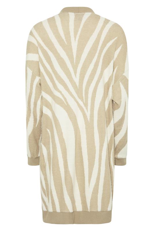 LTS Tall White & Beige Brown Marble Print Cardigan 7