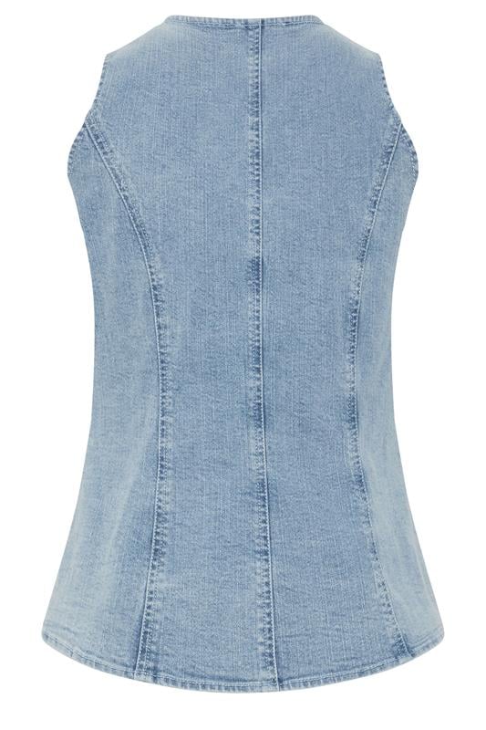 LTS Tall Women's Light Blue Denim Waistcoat | Long Tall Sally  7