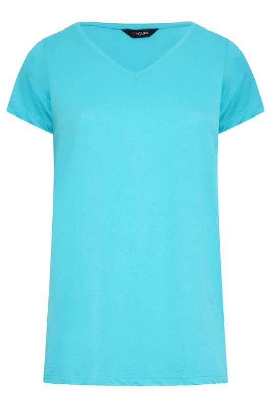 YOURS Curve Plus Size Bright Blue Essential T-Shirt | Yours Clothing  5