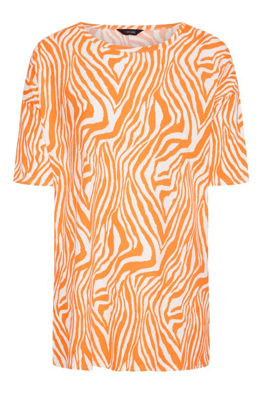 Curve Orange Zebra Print Oversized T-Shirt_X.jpg