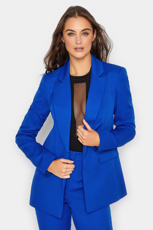 LTS Tall Women's Cobalt Blue Scuba Crepe Blazer | Long Tall Sally 1
