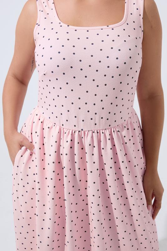 LIMITED COLLECTION Plus Size Pink Polka Dot Maxi Dress | Yours Clothing 4