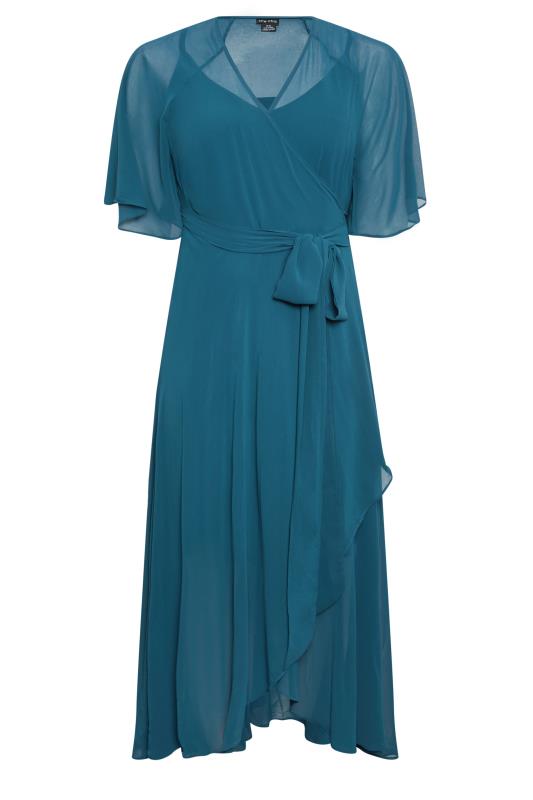 Evans Blue Chiffon Maxi Dress 6
