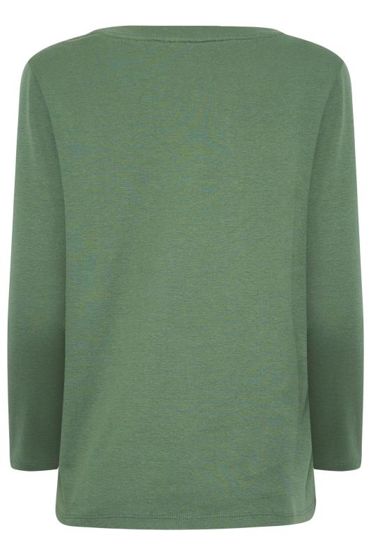 M&Co Green Long Sleeve Cotton Blend Top | M&Co  7