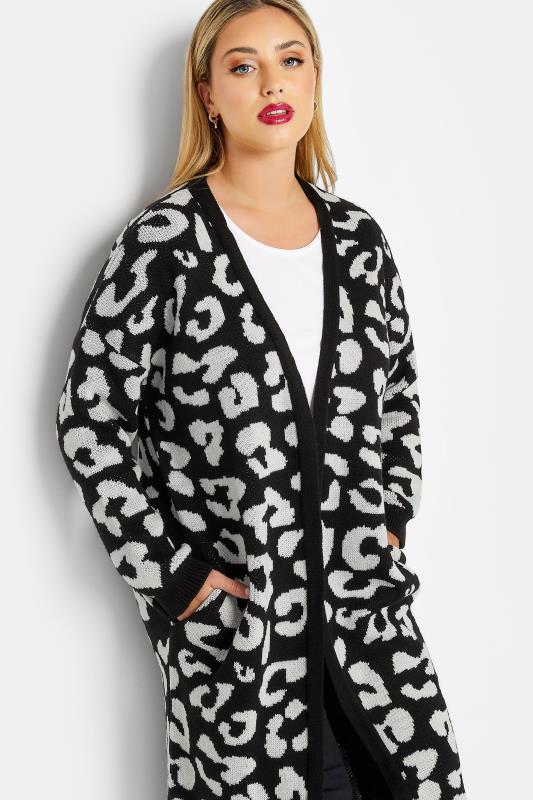Plus Size Black Leopard Print Maxi Cardigan | Yours Clothing 4