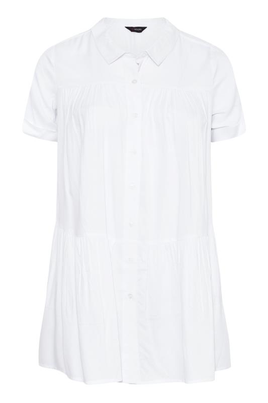 Curve White Tiered Short Sleeve Shirt 6