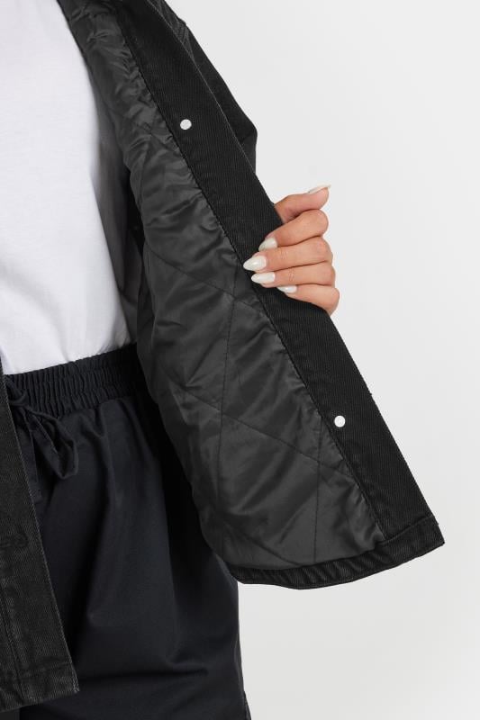 YOURS Plus Size Black Quilted Denim Shacket | Yours Clothing 7