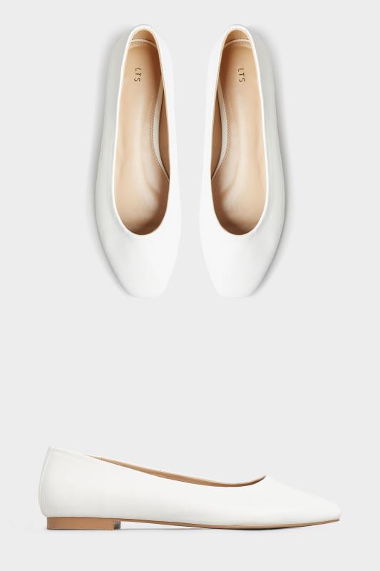 LTS Off-White Almond Toe Ballerinas In Standard D Fit 2