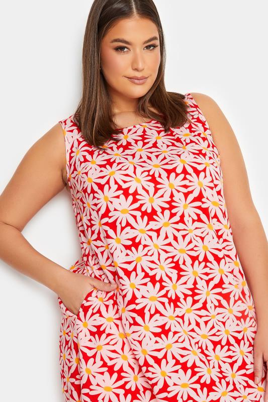 YOURS Plus Size Red Floral Print Swing Dress | Yours Clothing 4