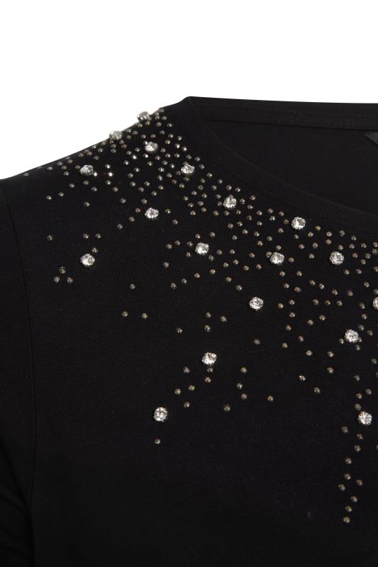 Black Diamante Embellished Star Neck T-Shirt_S.jpg