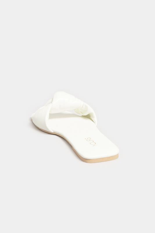 White Knot Mule Sandals In Extra Wide EEE Fit | Yours Clothing  4