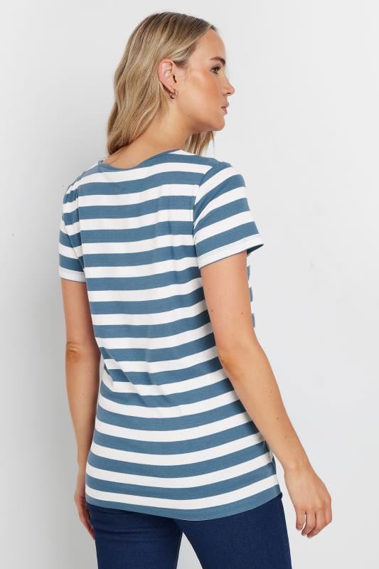 LTS Tall Blue Short Sleeve Striped Top | Long Tall Sally 3